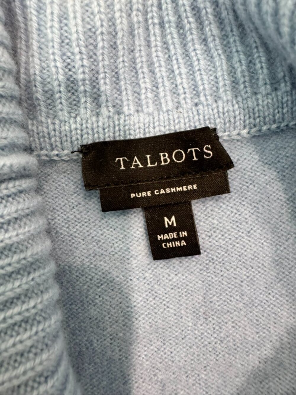 Talbots Light Blue Pure Cashmere Cowl Neck Long Sleeve Sweater Size Medium F12 - Picture 2 of 5